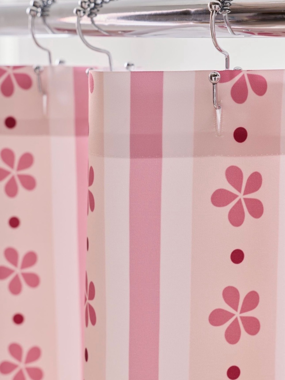 Urban Outfitters Stripes & Flowers Patterned Shower Curtain NEW